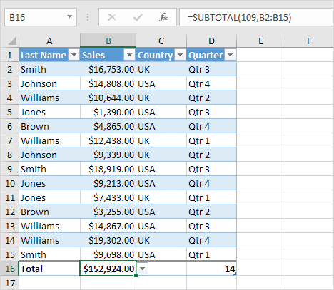 Structured References in Excel