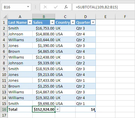 Structured References in Excel