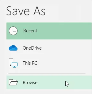 Save As Shortcut in Excel