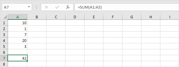 Sum Functions in Excel