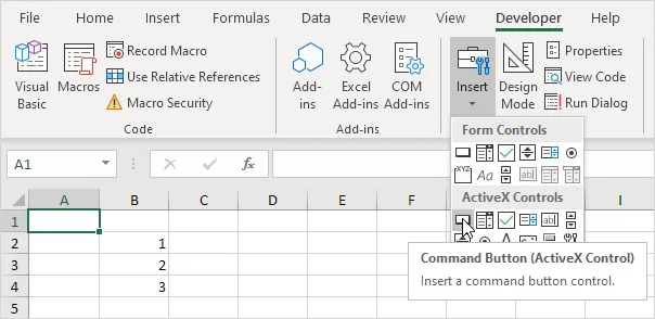 ActiveX Controls in Excel